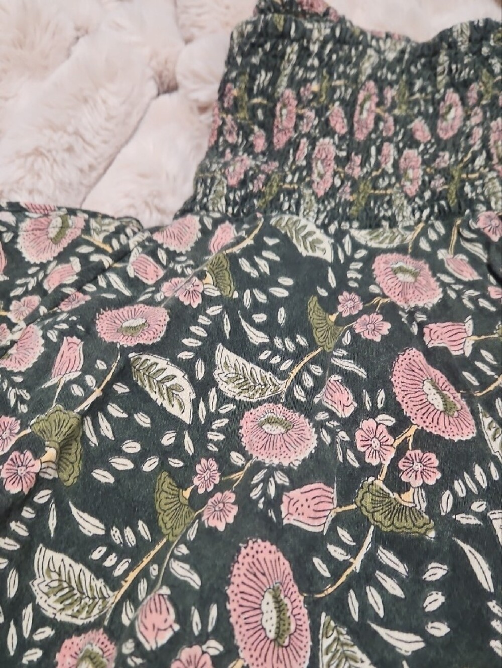 NATURAL LIFE Black with Pink Floral Print Pants - Picture 5 of 5
